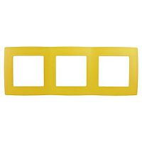 Рамка ЭРА, серии ЭРА 12, скрытой установки, на 3 поста, жёлтый (1/15/150/2400)