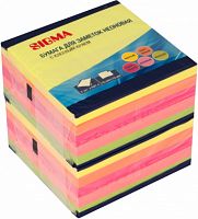 Блок самоклеящийся бумажный Sigma 21012/2 76x76мм 400лист. неон 5цв.в упак. (упак.:2шт)