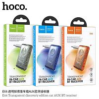 Ресивер HOCO E66 Transparent, пластик, Bluetooth, AUX, TF, микрофон, цвет: синий (1/20/200) (6931474789068)
