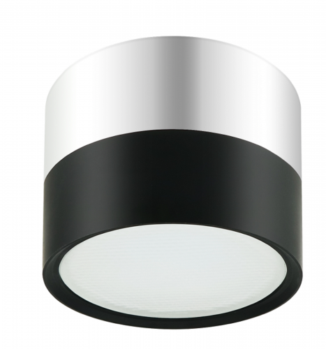 Светильник ЭРА OL7 GX53 BK/CH накладной под лампу GX53 алюминий цвет черный+хром (40/1440) (Б0048531) фото 4