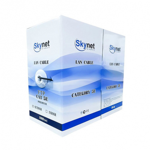 Кабель SkyNet Light UTP indoor 4x2x0,46, медный, FLUKE TEST, кат.5e, однож., 305 м, box, серый (CSL-UTP-4-CU)