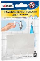Полоски для плакатов Unibob двусторонние самоклеящиеся белый полиэтилен (упак: 4шт) (49003)