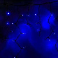 Гирлянда NEON-NIGHT Айсикл (бахрома) светодиодный, 5,6 х 0,9 м, черный провод "КАУЧУК", 230 В, диоды синие, 240 LED  (1/6) (255-243)