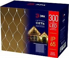 Гирлянда светодиодная ЭРА ERAPS-SKW1 сеть 2x3 м тёплый белый свет 300 LED белый каучук (1/4) (Б0051896)