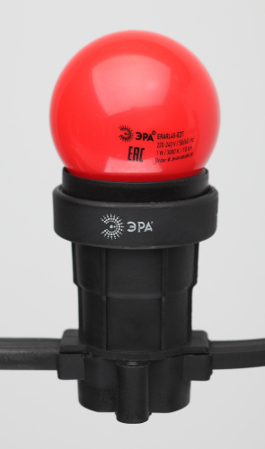 Лампа светодиодная ЭРА RL45-E27 Р45-1W-E27 (диод. шар, красн., 4SMD, 1W, E27, для белт-лайт) (10/100/6000) фото 5