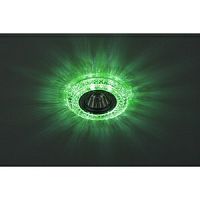 Светильник ЭРА DK LD3 SL/WH+GR, декор cо светодиодной подсветкой( белый+зеленый), прозрачный (1/50/1