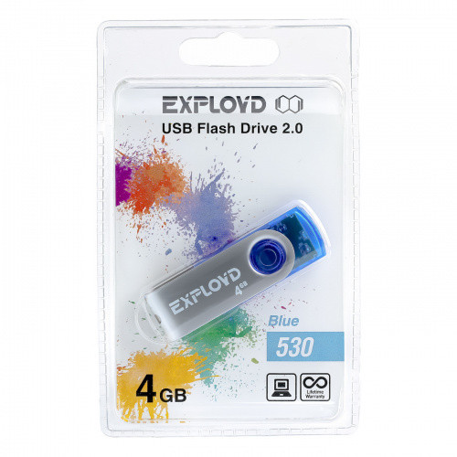 Флеш-накопитель USB  4GB  Exployd  530  синий (EX004GB530-Bl) фото 8