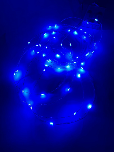 Гирлянда светодиодная ЭРА ENIN-5NB Нить 5 м синий свет АА (100/2500) (Б0047962) фото 4