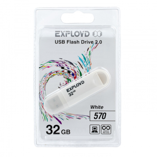 Флеш-накопитель USB  32GB  Exployd  570  белый (EX-32GB-570-White) фото 5