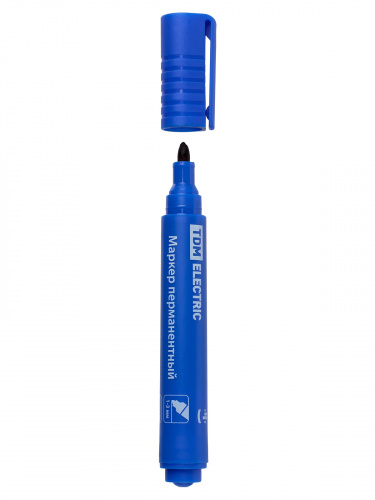 Маркер перманентный 1-3 мм, синий (пакет) круглый наконечник TDM (10/600) фото 4