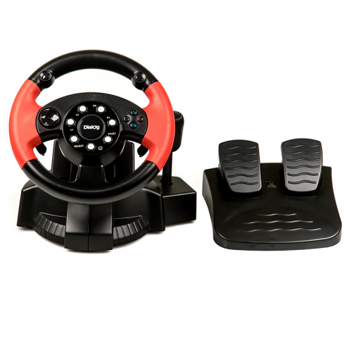 Игровой руль GW-125VR Dialog E-Racer - эф.вибрации, 2 педали, рычаг ПП, PC USB, черный/красный (1/3) фото 6