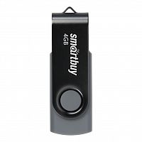 Флеш-накопитель USB  4GB  Smart Buy  Twist  чёрный (SB004GB2TWK)