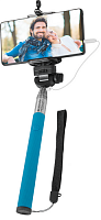 Универсальный фотодержатель телескопический DEFENDER Selfie Master SM-02, голубой, проводной (1/100) (29404)