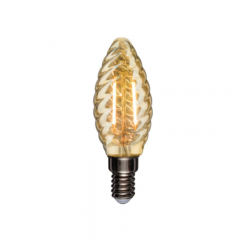 Лампа светодиодная REXANT филаментная Витая свеча LCW35 9,5 Вт 950 Лм 2400K E14 золотистая колба (10/100) (604-120)