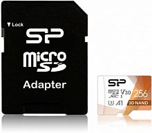 Карта памяти MicroSDXC  256GB  Silicon Power Class 10  Superior Pro Colorful + SD адаптер (SP256GBSTXDU3V20AB)
