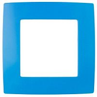 Рамка ЭРА, серии ЭРА 12, скрытой установки, на 1 пост, голубой (1/20/200/6400)
