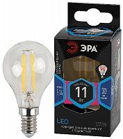 Лампа светодиодная ЭРА F-LED P45-11W-840-E14 Е14 / Е14 11Вт филамент шар нейтральный белый свет (1/100) (Б0047014)