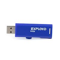 Флеш-накопитель USB  64GB  Exployd  580  синий (EX-64GB-580-Blue)