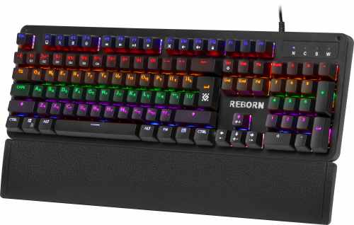 Клавиатура механическая игровая Defender Reborn GK-165DL RU,anti-ghost,радужная, черный (45165) фото 4