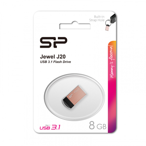 Флеш-накопитель USB 3.1  8GB  Silicon Power  Jewel J20  розовый (SP008GBUF3J20V1P) фото 13