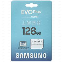 Карта памяти MicroSD  128GB  Samsung Class 10 Evo Plus U1 (R/W 130 MB/s) + SD адаптер (MB-MC128KA/KR)
