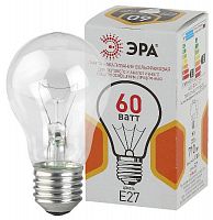 Лампа ЭРА накаливания A50 60Вт Е27 / E27 230В груша прозрачная цветная упаковка (1/100) (Б0039122)