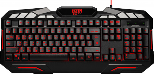 Клавиатура игровая DEFENDER Doom Keeper GK-100DL, 3-х цветная, влагоустойчивая, черный (1/20) (45100) фото 3