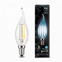 Лампа светодиодная GAUSS Filament Свеча на ветру 9W 710lm 4100К Е14 1/10/50 (104801209)