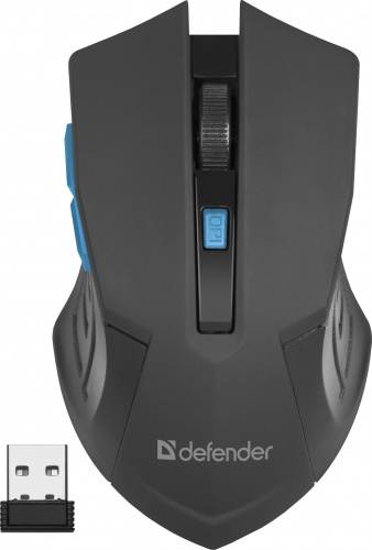 Беспроводная мышь DEFENDER Accura MM-275, 6 кнопок, 800-1600 dpi, USB, синий (1/40) (52275) фото 3