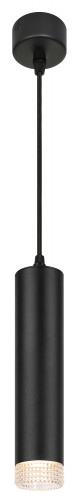 Светильник ЭРА потолочный подвесной PL18 BK/CL MR16 GU10 цилиндр черный, прозрачный (1/40) (Б0058483)