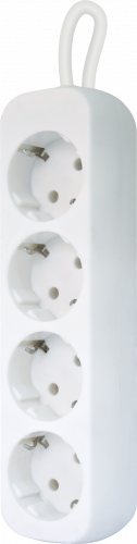 Удлинитель DEFENDER E418, 4 розетки, ПВС 3*1,0 мм2, мощность 2200 Вт, ток 10А, с/з, белый, 1,8 м (1/30) фото 2