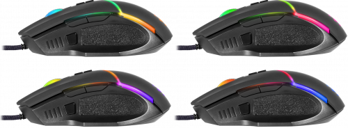 Мышь проводная DEFENDER Warfame GM-880L RGB,8кнопок,12800dpi, черный (1/60) (52880) фото 3
