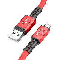 Кабель USB - микро USB HOCO X85 Strength, 1.0м, круглый, 2.4A, силикон, цвет: красный (1/33/330) (6931474777485)
