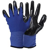 Перчатки хозяйственные PARK EL-N126, размер 9 (L), цв. синий с черным (1/12/120)