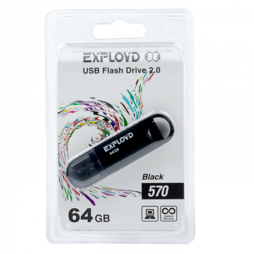Флеш-накопитель USB  64GB  Exployd  570  чёрный (EX-64GB-570-Black) фото 5