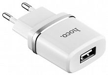 Блок питания сетевой 1 USB HOCO C11, 1000mA, пластик, цвет: белый (1/10/100) (6957531047728)
