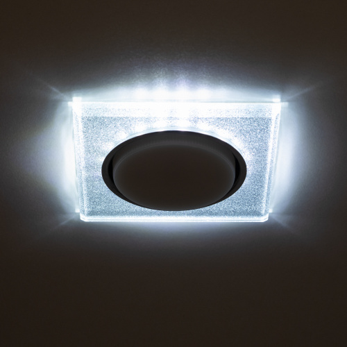 Светильник ЭРА встраиваемый с LED подсветкой DK LD50 CH/SHSL GX53 хром серебро (1/50) (Б0057471) фото 11