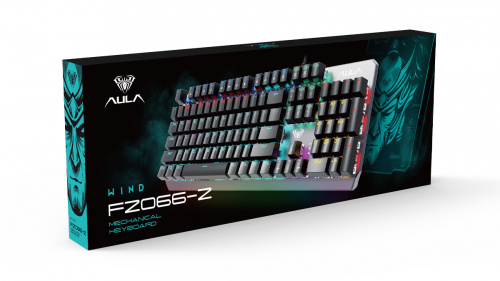 Клавиатура механическая игровая AULA F2066, алюм./пластик, разноцветная, радужная подсветка, кабель 1,6м, USB, 106 кн, черный (1/10) (80001195) фото 2