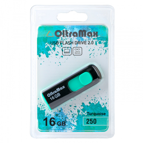 Флеш-накопитель USB  16GB  OltraMax  250  бирюзовый (OM-16GB-250-Turquoise) фото 4