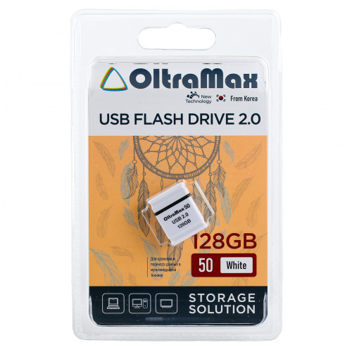 Флеш-накопитель USB  128GB  OltraMax   50  белый (OM-128GB-50-White) фото 4