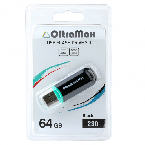 Флеш-накопитель USB  64GB  OltraMax  230  чёрный (OM-64GB-230-Black) фото 3