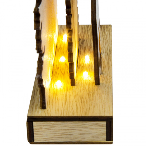Фигурка деревянная NEON-NIGHT с подсветкой "Елочка с оленем" 18*7*29 см (1/24) (504-001) фото 5