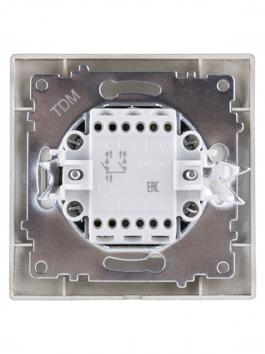 Выключатель 2-х кл. 10А бронза , с/у, "Лама" (10/120) TDM (SQ1815-0702) фото 3