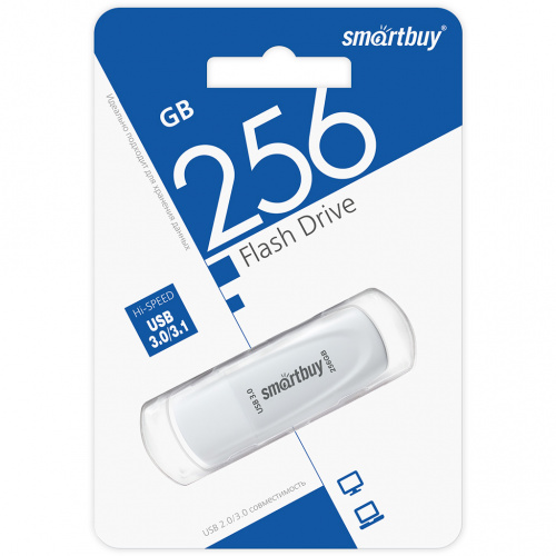 Флеш-накопитель USB 3.1  256GB  Smart Buy  Scout  белый (SB256GB3SCW)