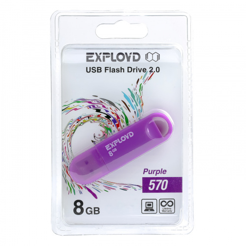 Флеш-накопитель USB  8GB  Exployd  570  пурпурный (EX-8GB-570-Purple) фото 5