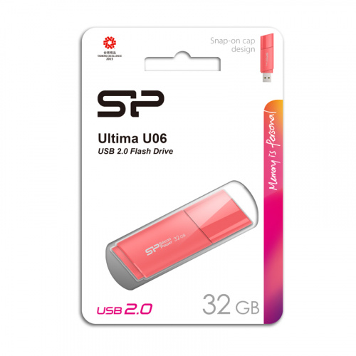 Флеш-накопитель USB  32GB  Silicon Power  Ultima U06  розовый (SP032GBUF2U06V1P) фото 12