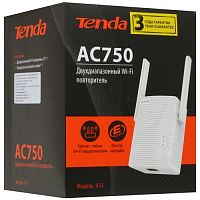 Повторитель беспроводного сигнала Tenda A15, стандарта AC, 750Мбит/c, 2.4ГГц, и 5ГГц 802.11n/g/b/ac с 1*10/100 Lan портом, кнопка WPS, 2 внешние антен