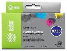 Картридж струйный Cactus CS-EPT0735 T0735 черный/голубой/пурпурный/желтый набор (45.6мл) для Epson Stylus С79/C110/СХ3900/CX4900