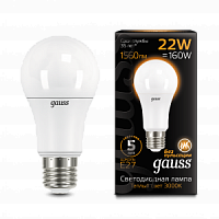 Лампа светодиодная GAUSS A70 22W 1900lm 3000K E27 1/10/50 (102502122)