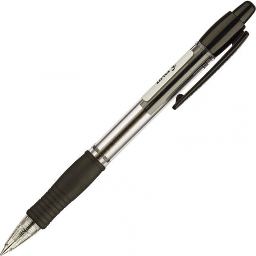 Ручка шариковая PILOT BPGP-10R-F авт.резин.манжет.черная 0, 32мм Япония (1/12/144)